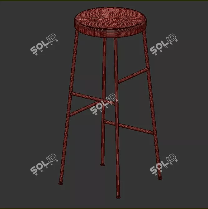 Modern Hay Bar Set: Table & Stools 3D model image 6