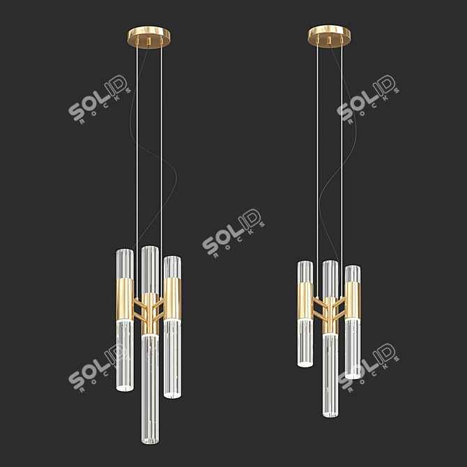 Glamorous Waterfall Pendant 3D model image 1