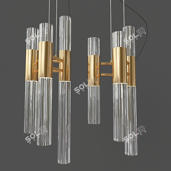 Glamorous Waterfall Pendant 3D model image 2