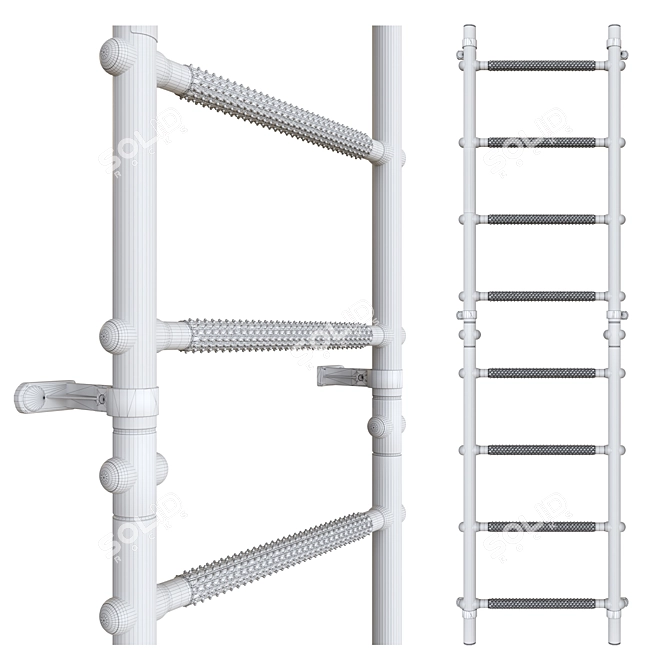 Roman S11 Swedish Wall with Massage Steps 3D model image 5