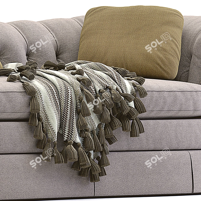 Elegant Victorian Loveseat 3D model image 2