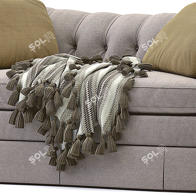 Elegant Victorian Loveseat 3D model image 6