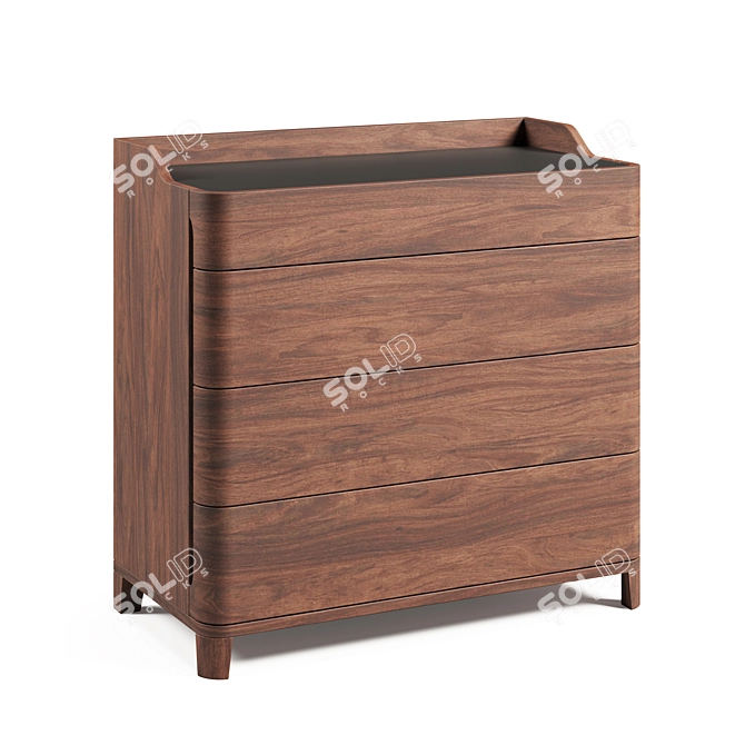 La Redoute Junius Oak/Walnut Chest 3D model image 2