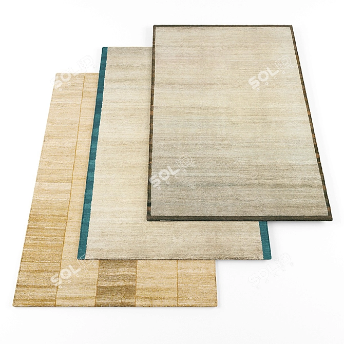 High-Resolution Random Rugs Bundle 3D model image 1