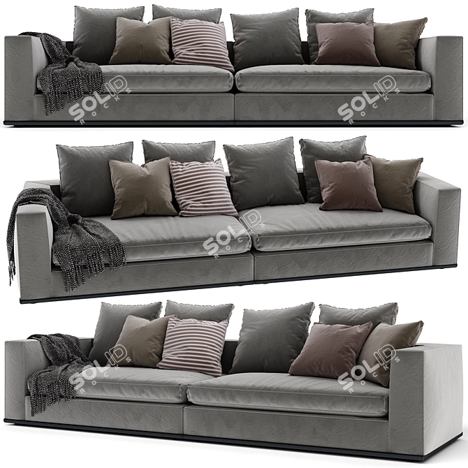 Elegant Minotti Powell 4 Sofa 3D model image 1