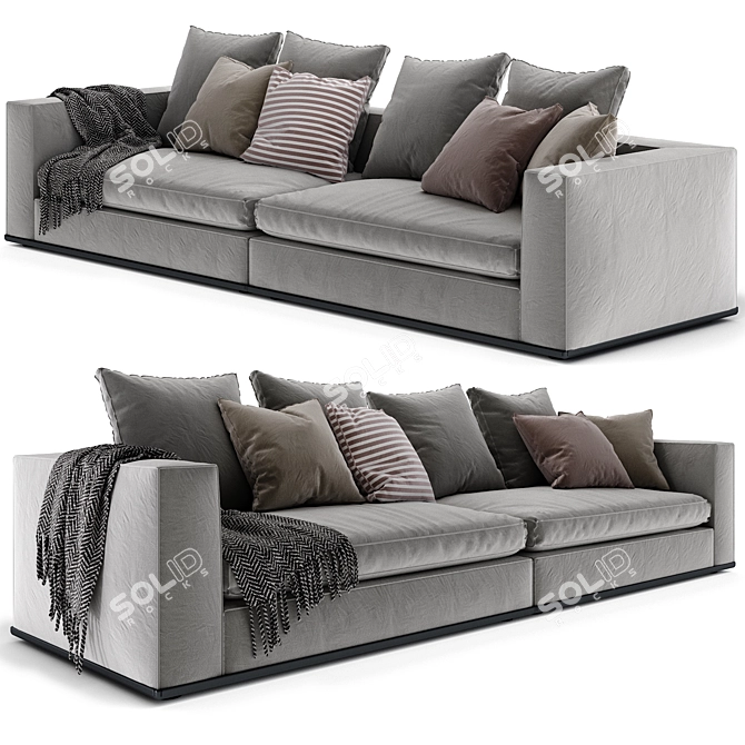 Elegant Minotti Powell 4 Sofa 3D model image 2