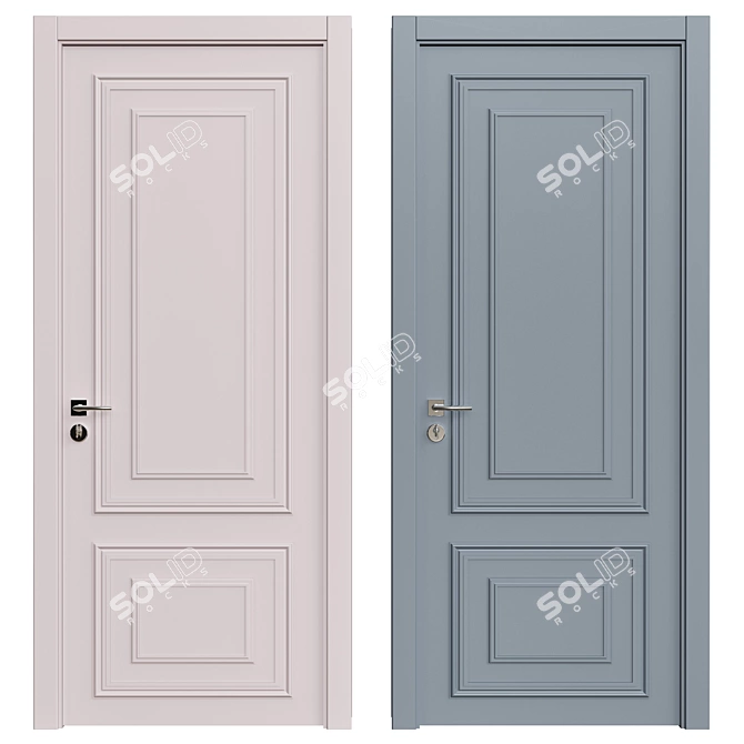 Modern Wood Interior Door - 3D Model 3D model image 1