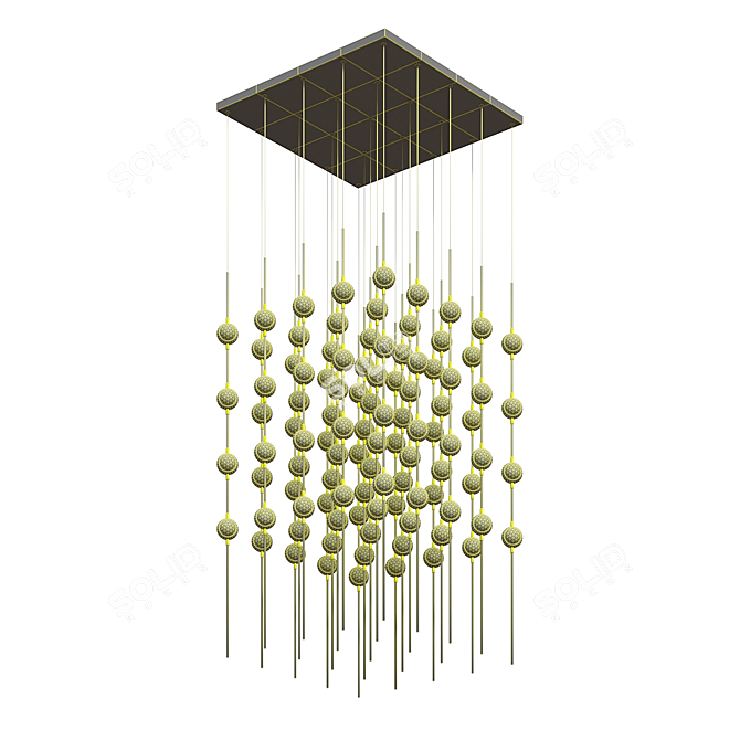 Cosmic Cube LED Pendant 3D model image 4