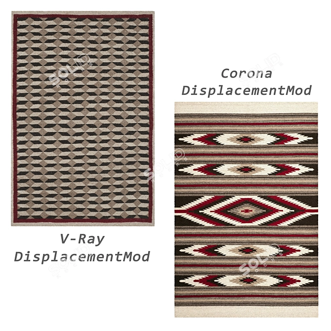 Versatile Set of 6 Rugs 3D model image 4