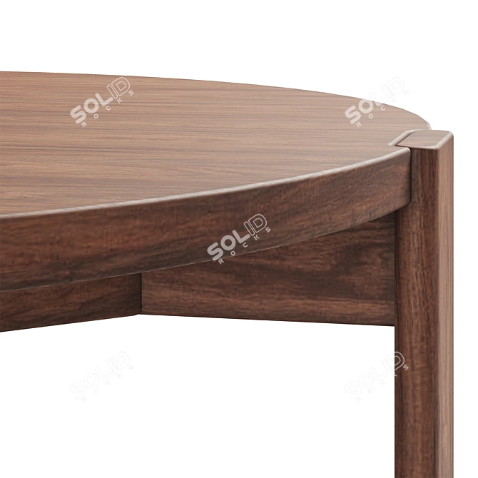 Elegant Walnut Coffee Table 3D model image 2