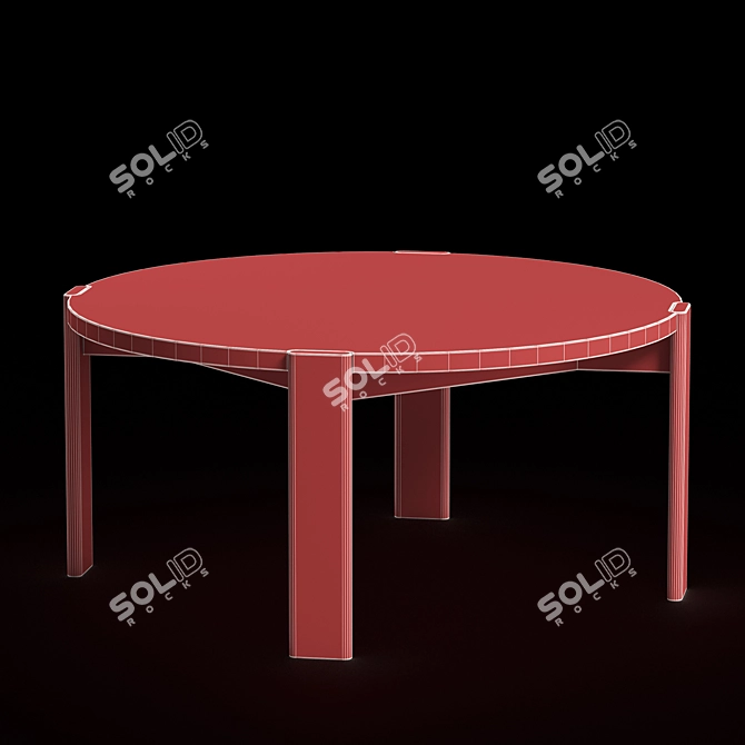 Elegant Walnut Coffee Table 3D model image 5