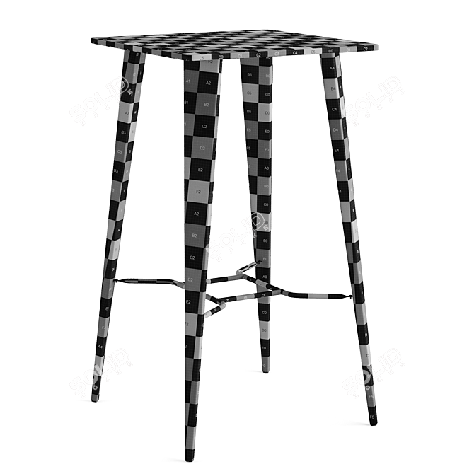 Malira 60x60 Rustic Workshop Table 3D model image 7