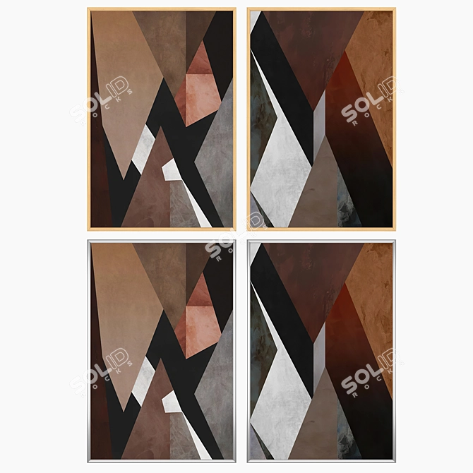 Decorative Set: Wall Paintings & Frames 3D model image 3