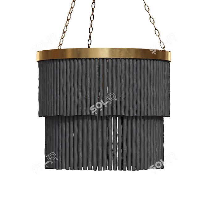 Title: Arya Pendant: Antique Brass Pendant Chandelier 3D model image 3