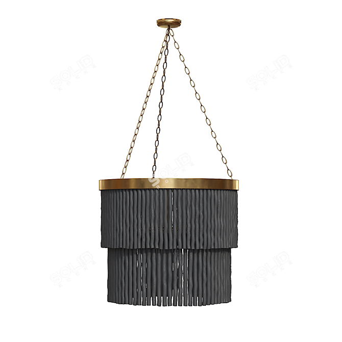 Title: Arya Pendant: Antique Brass Pendant Chandelier 3D model image 4