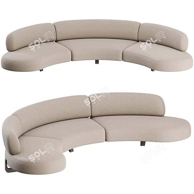 Elegant Vao 380 Curved Sofa 3D model image 1