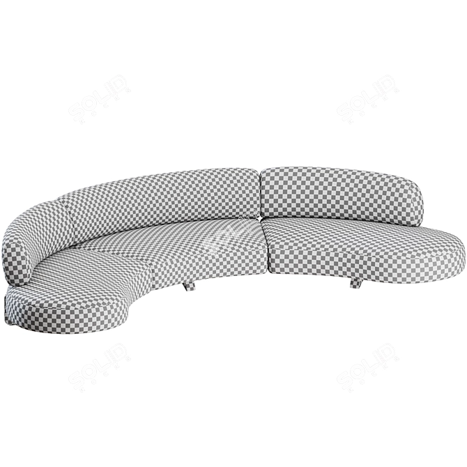 Elegant Vao 380 Curved Sofa 3D model image 5