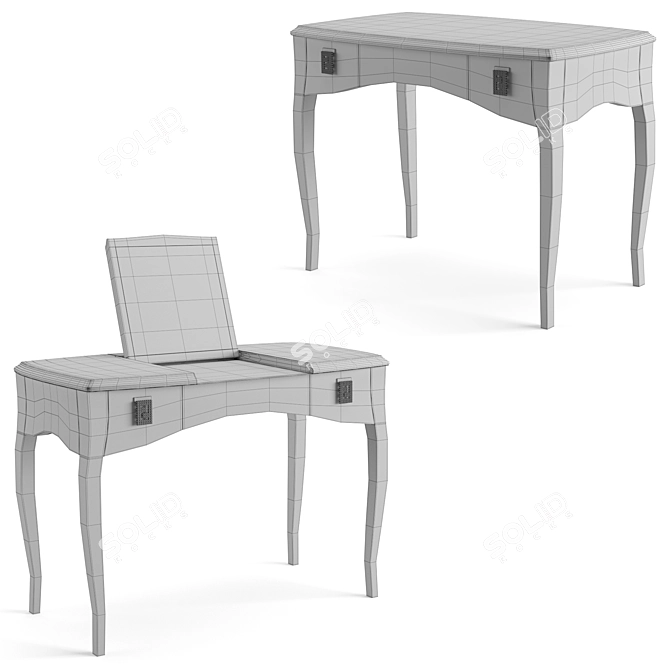 Fendi Casa Canova Beauty Desk: Sleek Elegance for your Vanity 3D model image 6