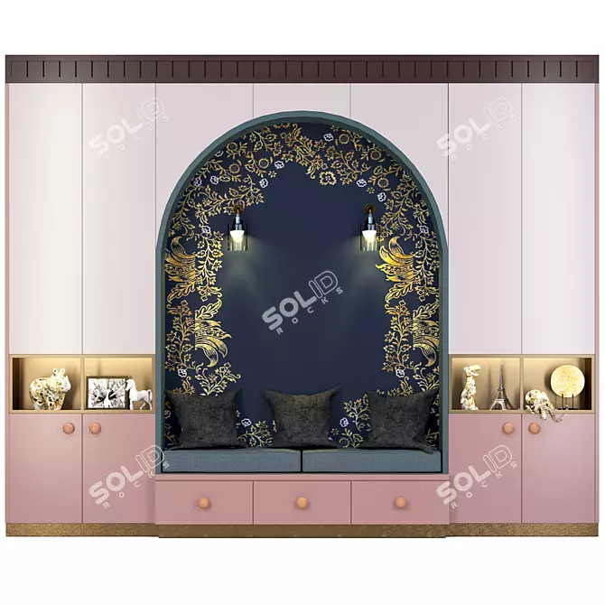 Kids Room: Wardrobe, Closet, Decor & Figurine 3D model image 1