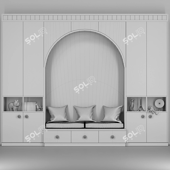 Kids Room: Wardrobe, Closet, Decor & Figurine 3D model image 4