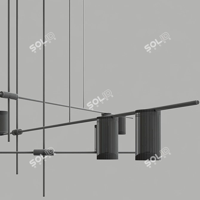 Sleek Swing Lights Chandelier 3D model image 3