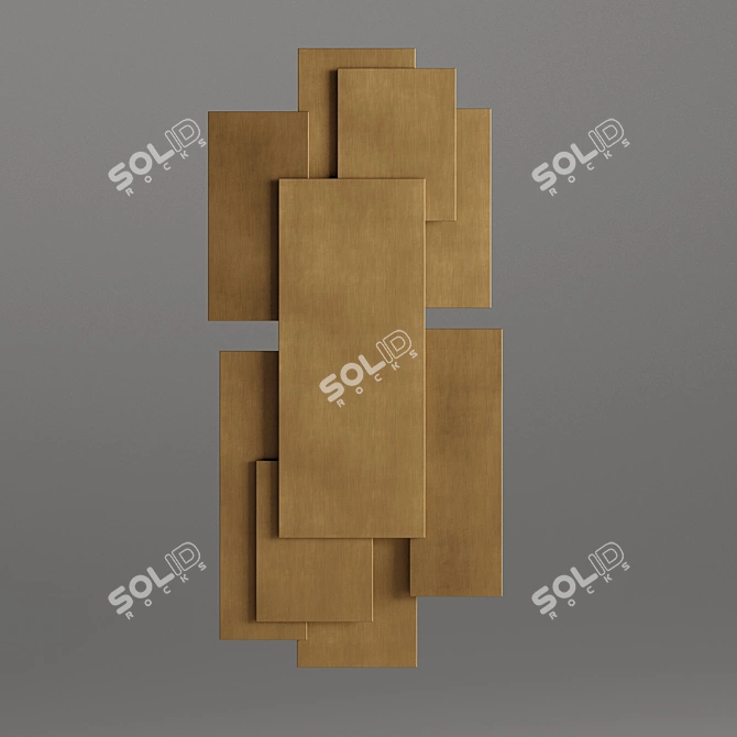 Vintage Copper Wall Art: Modern Space 3D model image 3