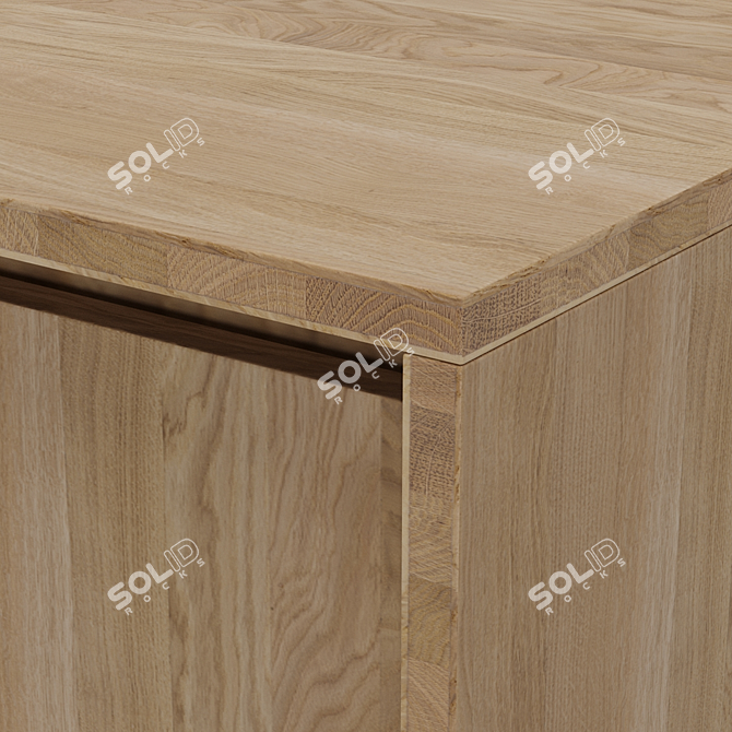 Loft-inspired Plywood Chest of Drawers - 2000x450x911 3D model image 2