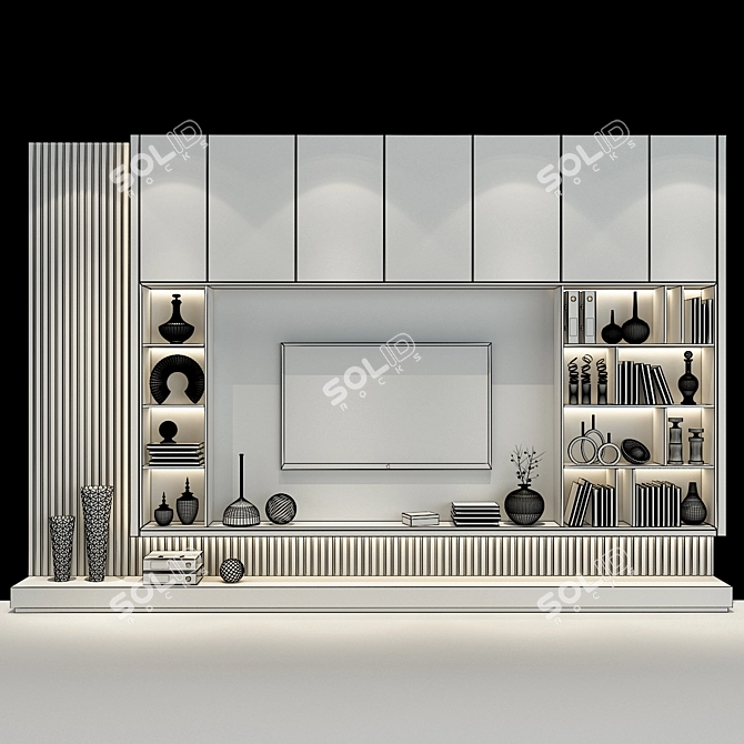 Sleek TV Stand 0412 3D model image 2