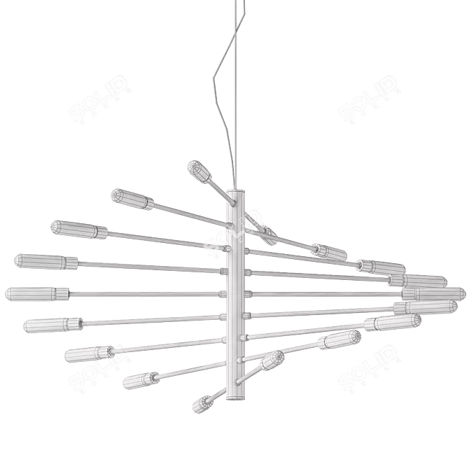 Elegant Lightstar Raagno Chandelier 3D model image 2