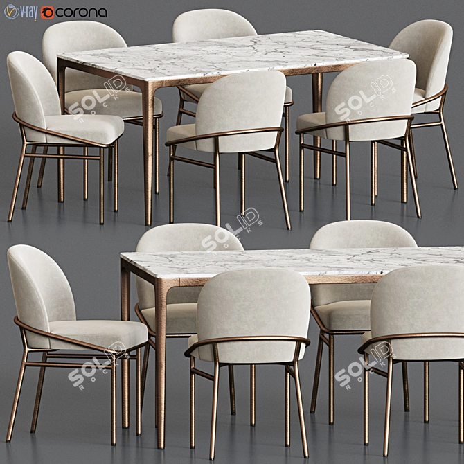 Elegant Dining Set for Any Space 3D model image 1