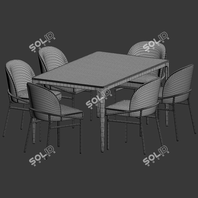 Elegant Dining Set for Any Space 3D model image 2