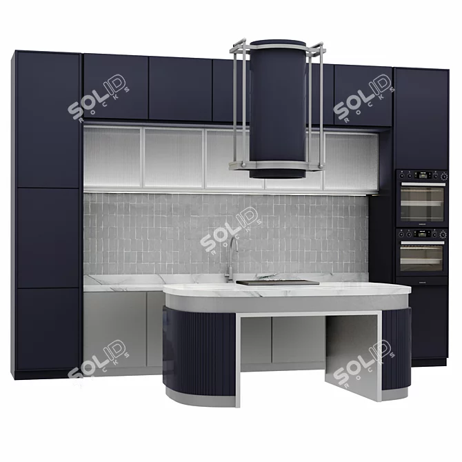Modern Kitchen Set: 3D Model 3D model image 2