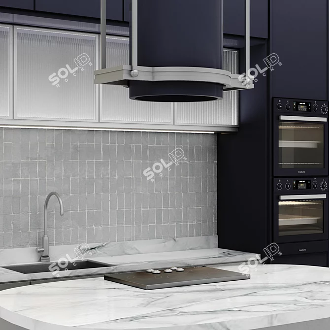 Modern Kitchen Set: 3D Model 3D model image 3