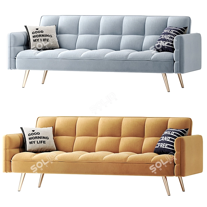 Madrid 3-Seater Sofa: Stylish, Comfortable, Versatile 3D model image 1