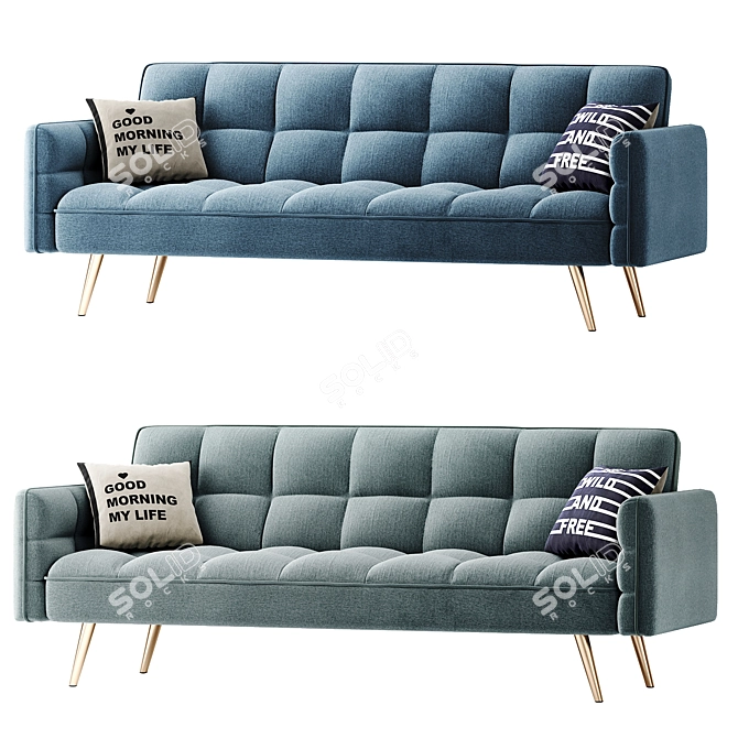 Madrid 3-Seater Sofa: Stylish, Comfortable, Versatile 3D model image 2