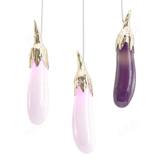 Elegant Eggplant Circle Chandelier 3D model image 1