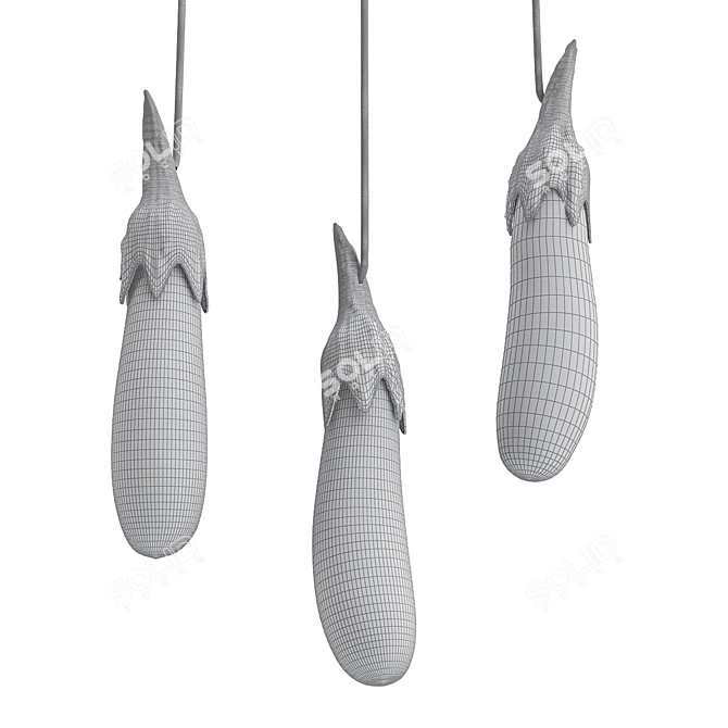 Elegant Eggplant Circle Chandelier 3D model image 2