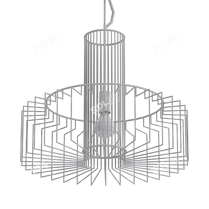 Sleek Noir Pendant Chandelier 3D model image 2