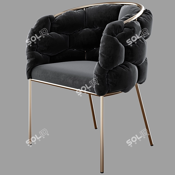 Modrest Debra - Stylish Fabric Dining Chair 3D model image 6