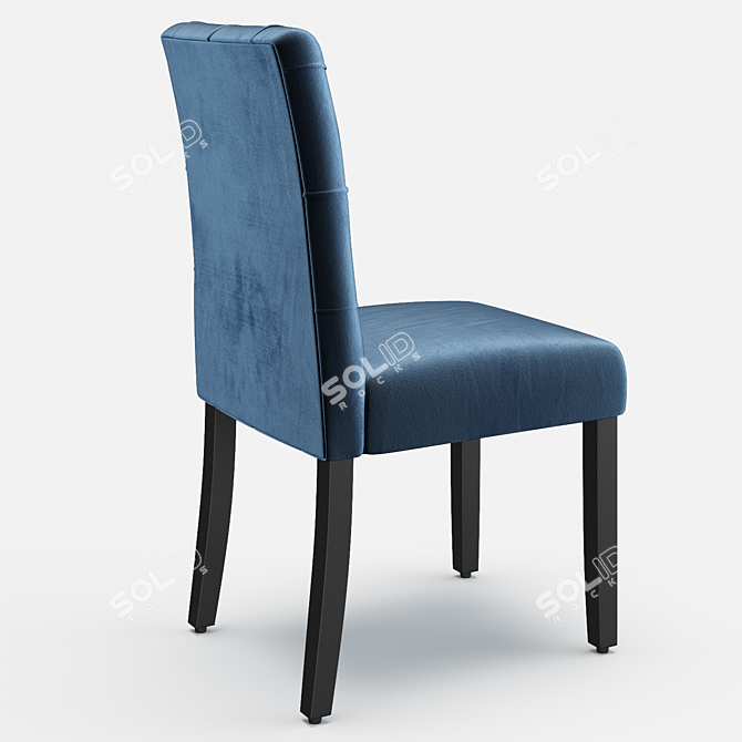 Elegant Grey Tufted Linen Chairs 3D model image 4