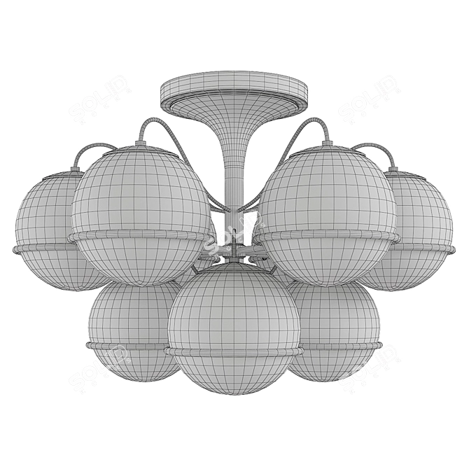 Elegant Sarfatti Chandelier: Vintage Design 3D model image 2