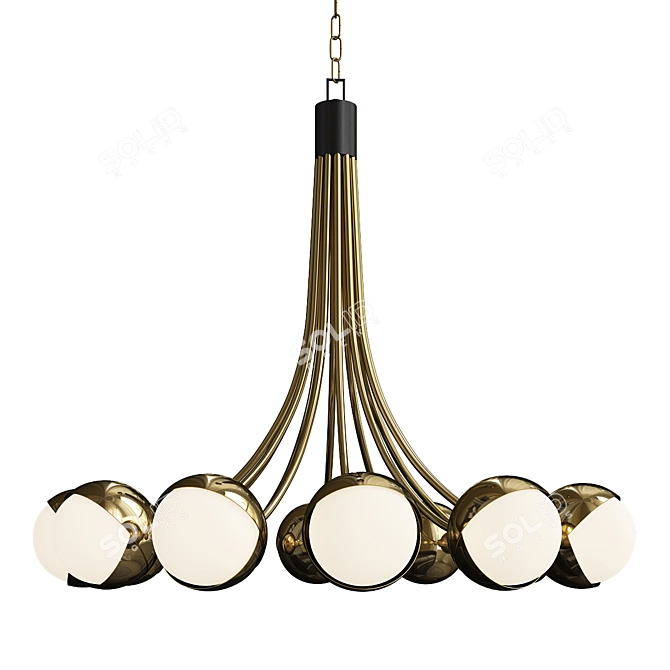 Elegant Benedict Chandelier 3D model image 1