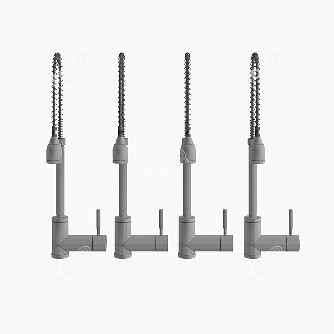 Elegant One-Handed Sink Mixer 3D model image 2