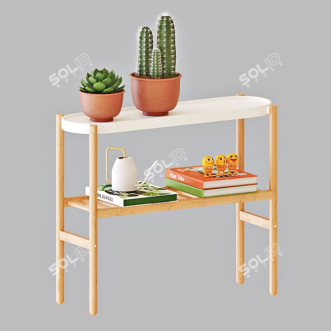 Modern Bamboo Plant Stand 3D model image 1