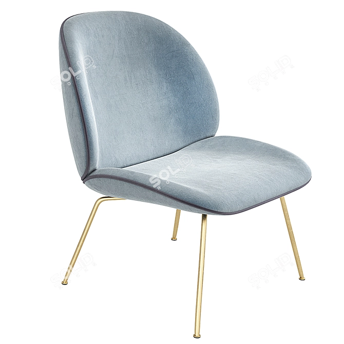 Elegant Velvet Gubi Beetle Chair 3D model image 2