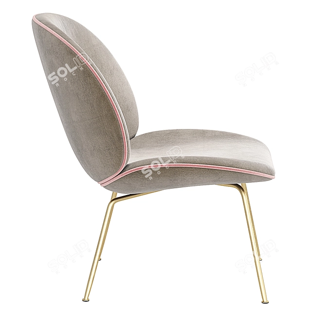 Elegant Velvet Gubi Beetle Chair 3D model image 3