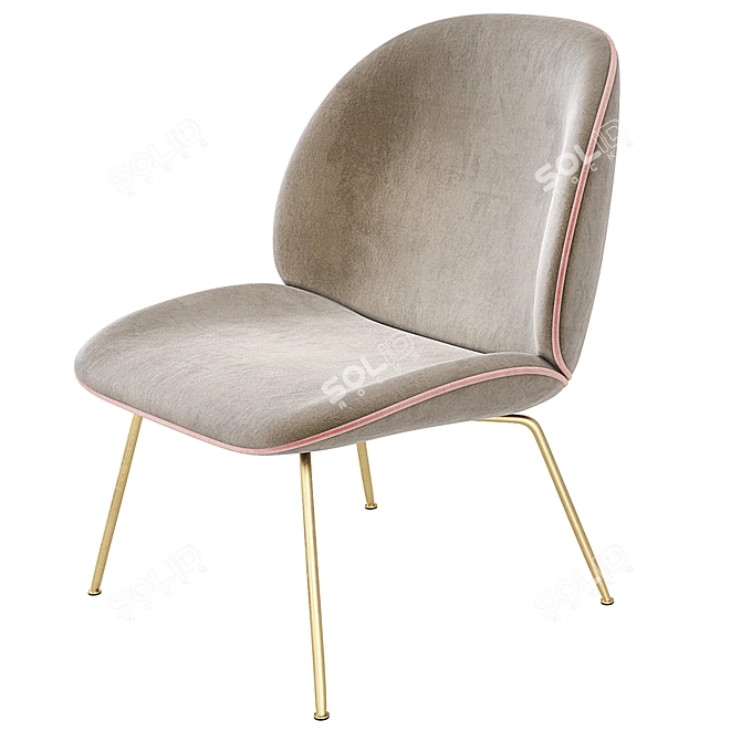 Elegant Velvet Gubi Beetle Chair 3D model image 4