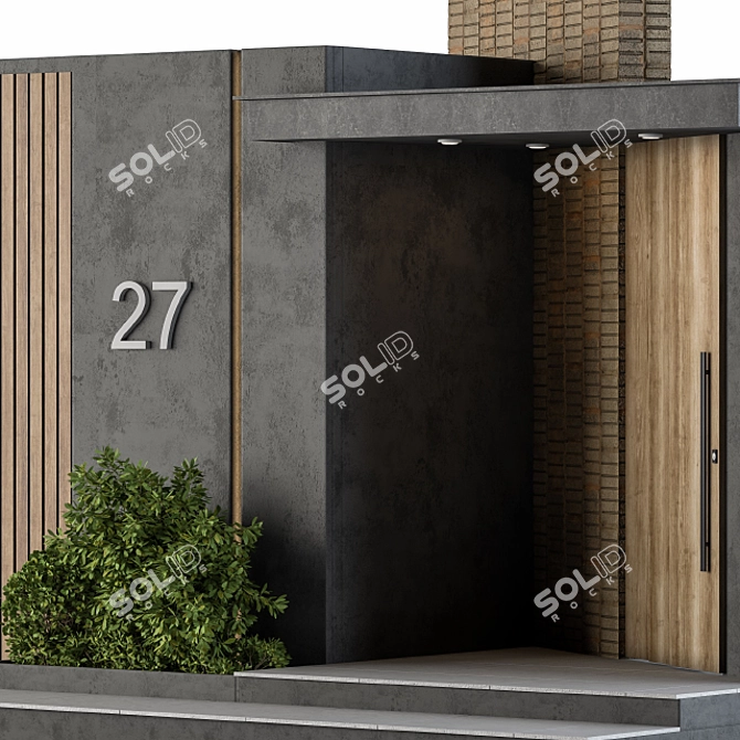 Elegant Garden Entrance Gate 3D model image 3