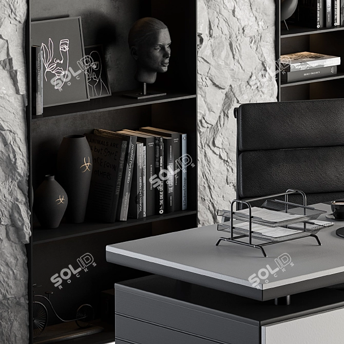 Executive Office Furniture Set 3D model image 4