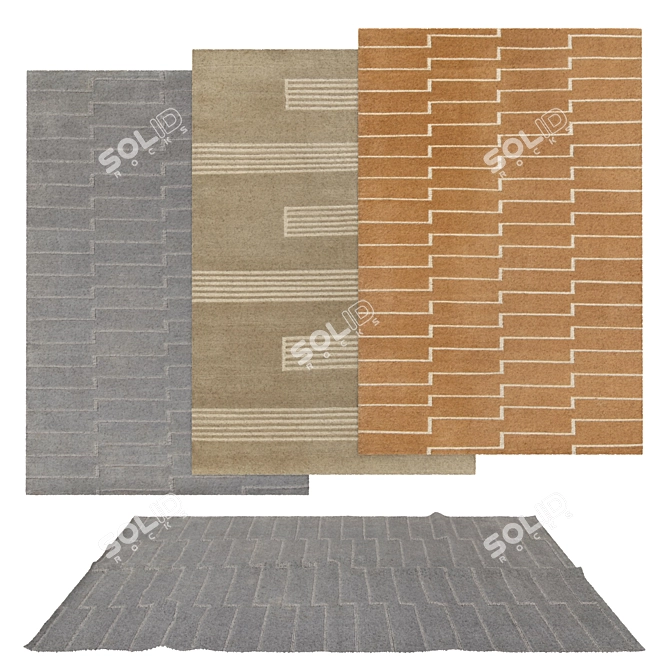 Versatile Rug Set - 6 Unique Designs 3D model image 1